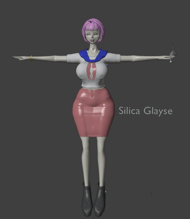 blender 5 – bodyに服を着せる方法(2)，bodyの一部を複製し服meshを作るとarmatureされたbodyの形の変化にフィットできる [2025/03/07]