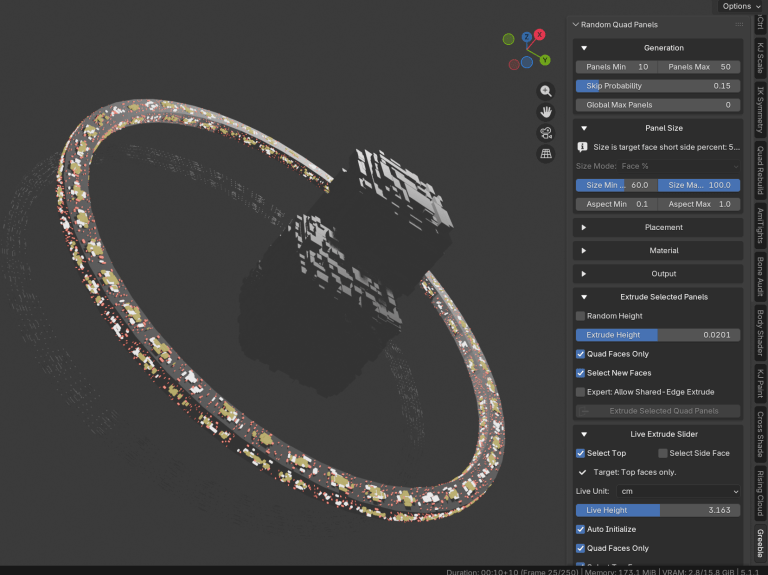 blender : 宇宙ステーション(SS)のディテール作成をadd-onで作る ～今日はツール(add-on)作成に1日を費やし，ツールが出来しまえばSSは即完成～ [2026/05/31]