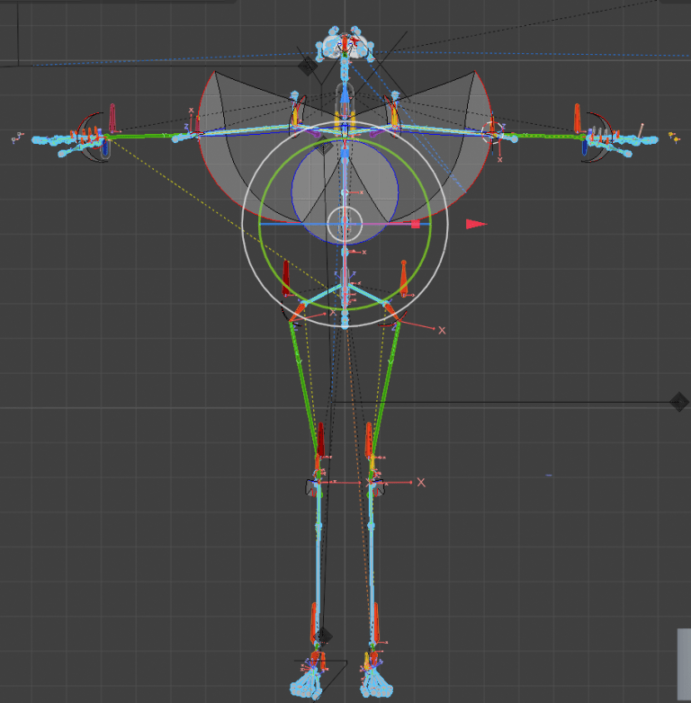 blender : objectにarmatureをweightして，主要なboneにIK constraintを設定したあと，左右のboneをsynmetryする [2026/06/02]