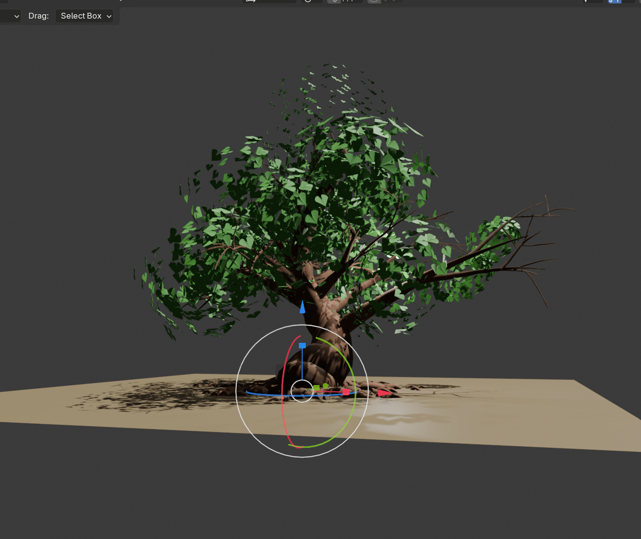 Blender : Add-on ~ 樹木デザイナー (tree & leaf)~幹・枝・根をデザインする樹木生成